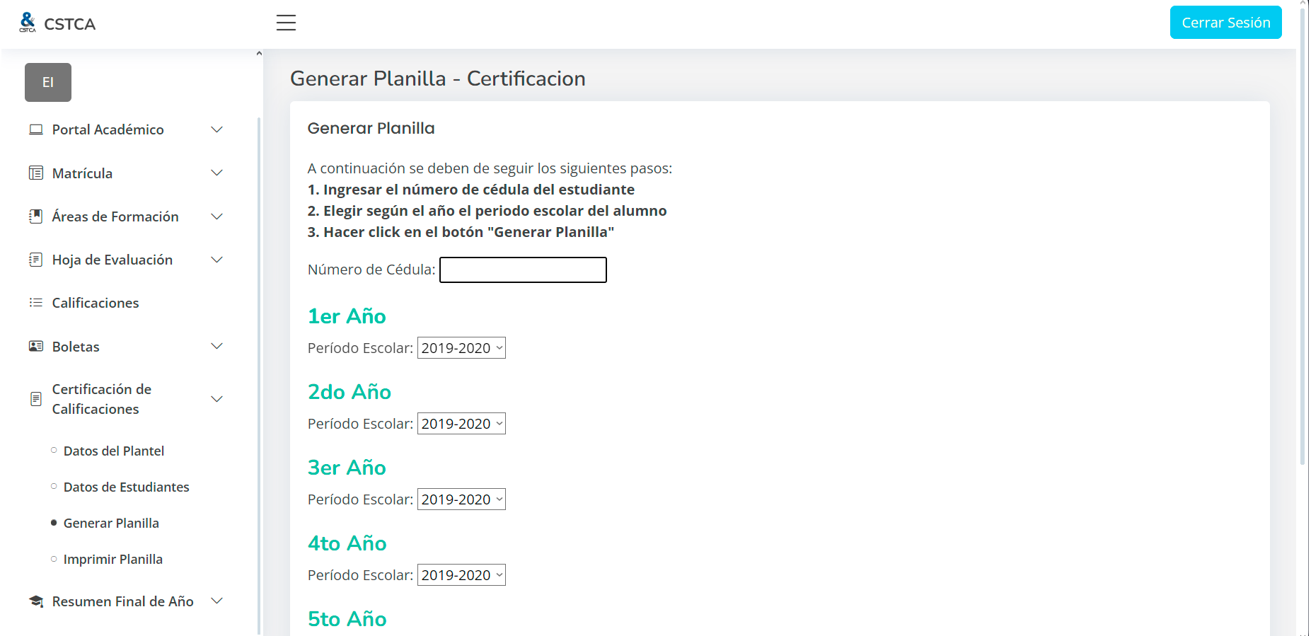 Certificación de Boletas  Calificaciones Educ. Media General